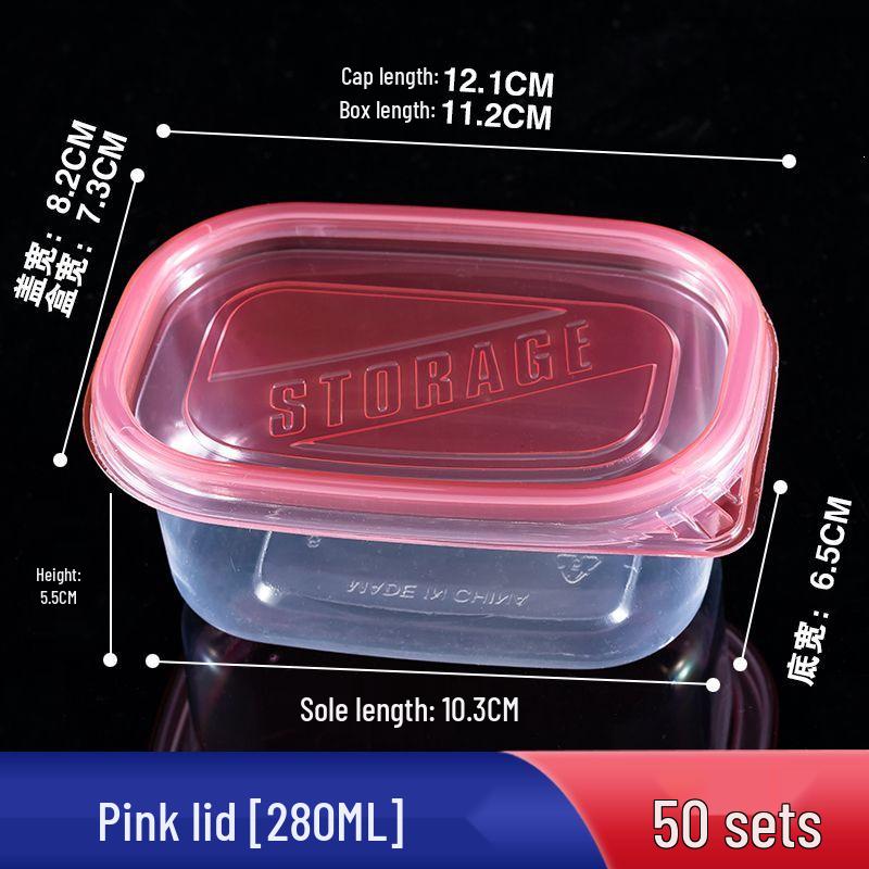 280ml Rectangular Transparent Plastic Salad Box with Lid for Fresh-Keeping and Takeaway