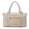 Large Capacity Luggage Bag Canvas Gym Bag Houndstooth Lightweight Storage Bag