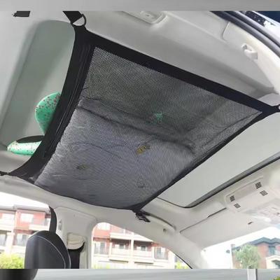 Car Roof Storage Bag Storage Net With Strong Hooks And Elastic Rope Nets Large Capacity Durable Black Mesh For SUV Van Camping
