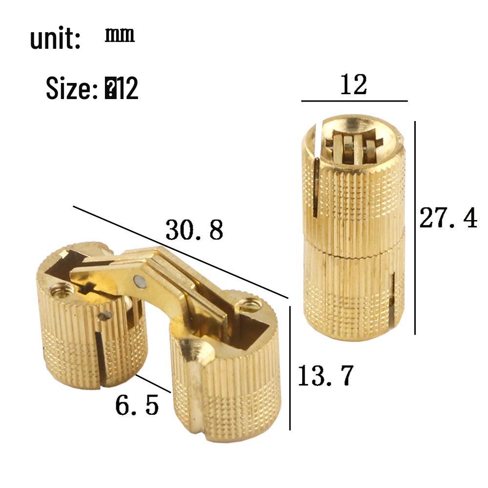 8mm-24mm Presentförpackning Ren Koppar Dold 180° Pelare Hinkgångjärn