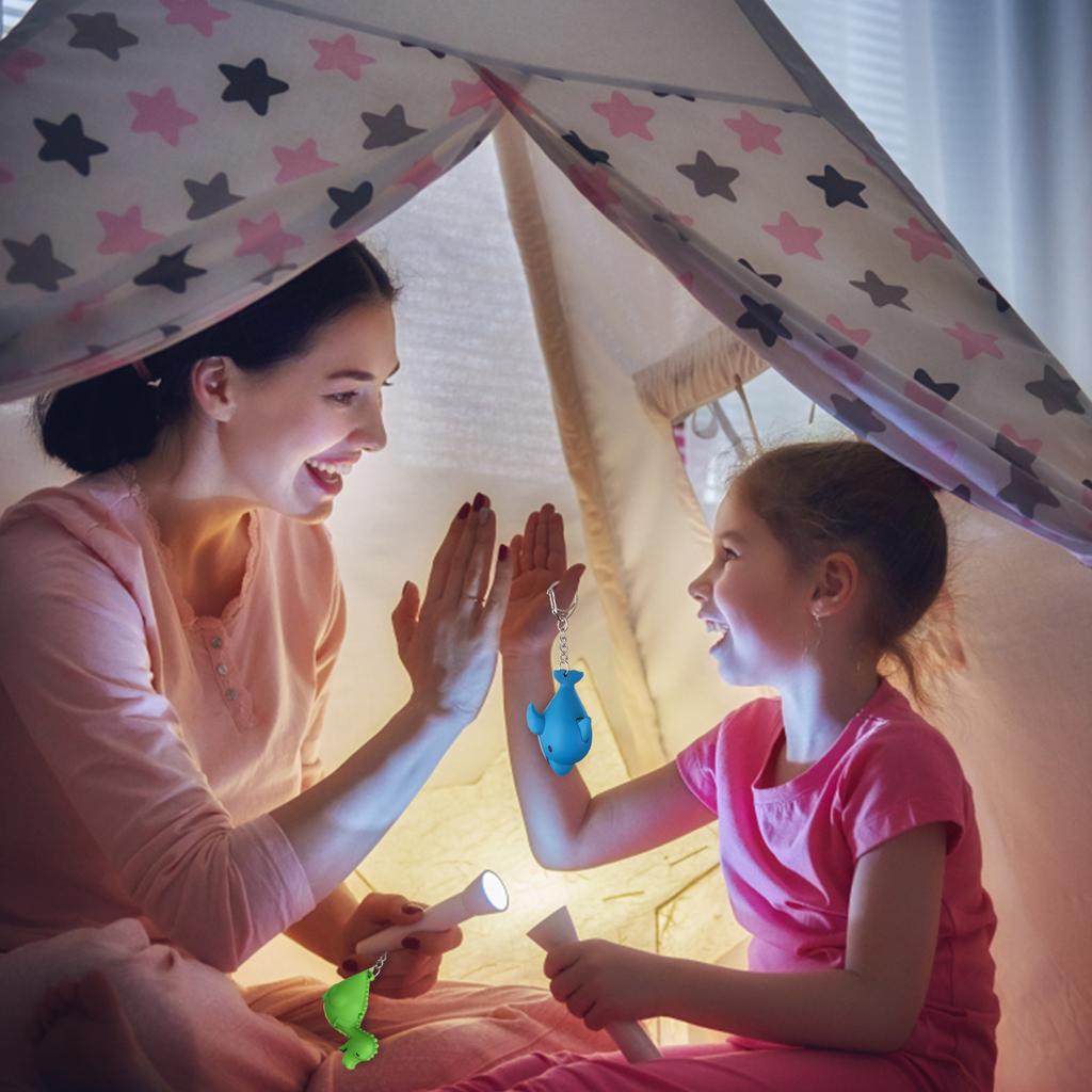 9 Stück Krankenschwester-Taschenlampe, Kinderkrankenschwester-Taschenlampe, Schlüsselanhänger mit Tier-Taschenlampe, Schlüsselanhänger, Delphin, Löwe, Flamingos, Dinosaurier, Hai, Nashorn