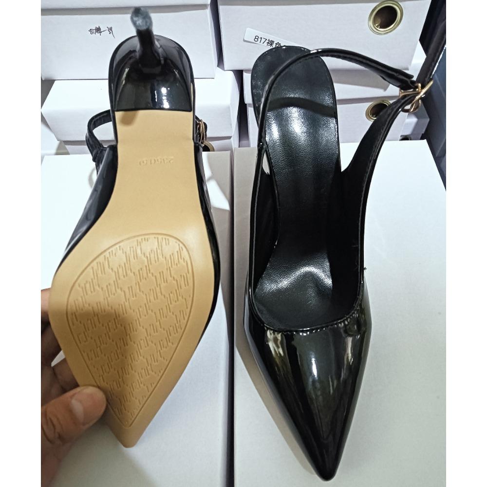 Women Sandals High Heels Women Sharp Pointed High Heeled Single Shoes Hollow Sandals Professional Office Formal Leather Shoes