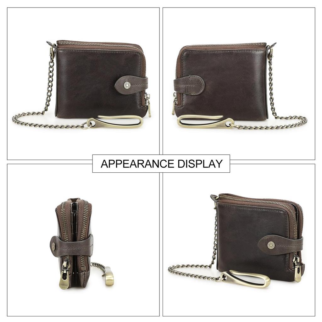 CONTACT'S Genuine Leather Fashion Small Trifold Wallet for Men  RFID Card Holder Travel Credit Card Purse Wallets for Men Birthday Gifts 2025