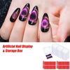 Clear Nail Art Presentation Container Space Saving Design with Adhesive Strips for Salon Home Organization