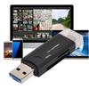 New Multifunctional 3 In 1 TypE C Micro USB Card Reader High Speed Transmission (Black)