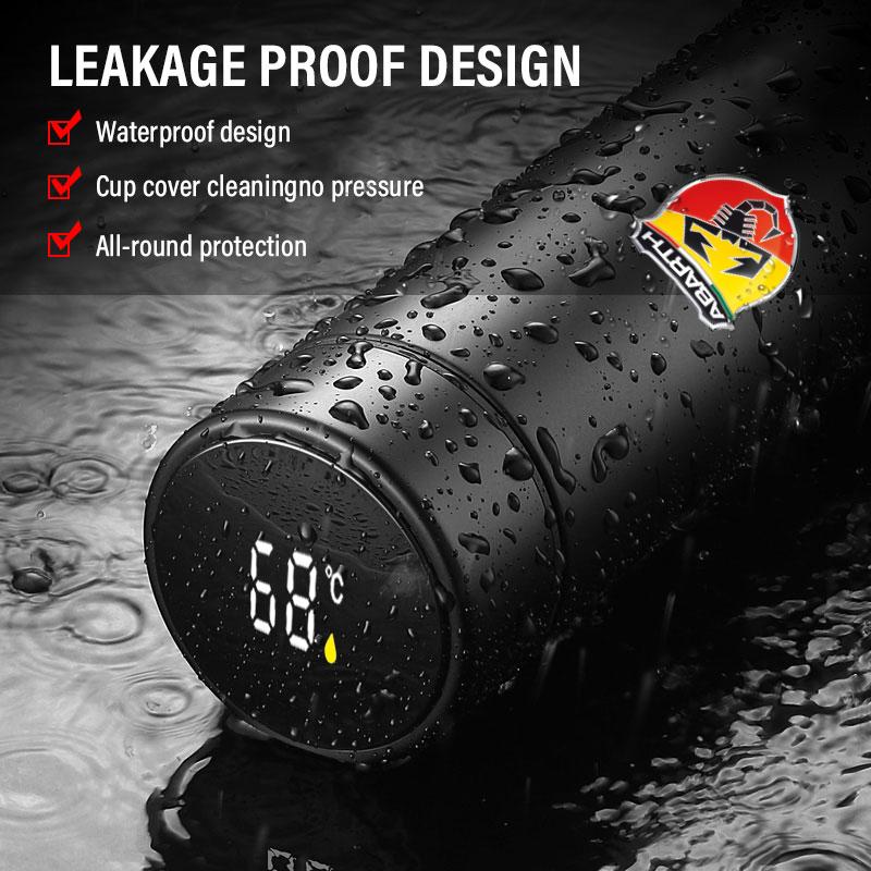 500ml Edelstahl Auto Emblem Intelligente Temperatur Tasse Kaffeetasse für Fiat Abbas 500 Punto 124 125 500 Bravo Stilo Panda Abarth Tipo Viaggio