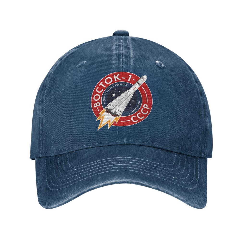 Vostok 1 the Space Rocket Yuri Gagarin Baseball Caps Russia Boctok Distressed Washed Hat Outdoor All Seasons Adjustable Sun Cap