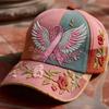 Baseball Hat Embroidery Flower Pattern 3D Printing Retro Sun Protection Summer Cap Hiking Outings Traveling