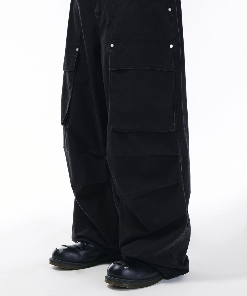 SCALLYWAG Washed Fatigue Front Cargo Pants [Black]