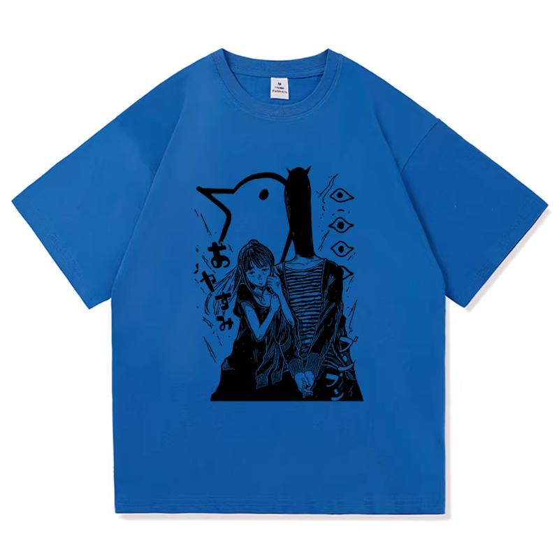 Goodnight Punpun T Shirt Fashion Women Retro Oyasumi Punpun Aiko Tanaka T-Shirt Unisex Anime Manga Retro Sand Cotton Tees Shirts