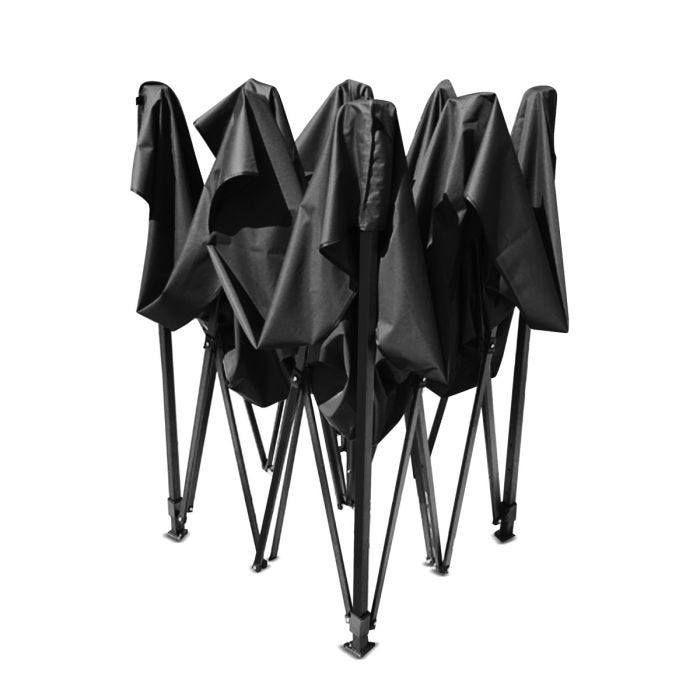 Gazebo pieghevole - Tourtecs 3x6m - Nero - Impermeabile - Resistente ai raggi UV - Struttura in acciaio zincato