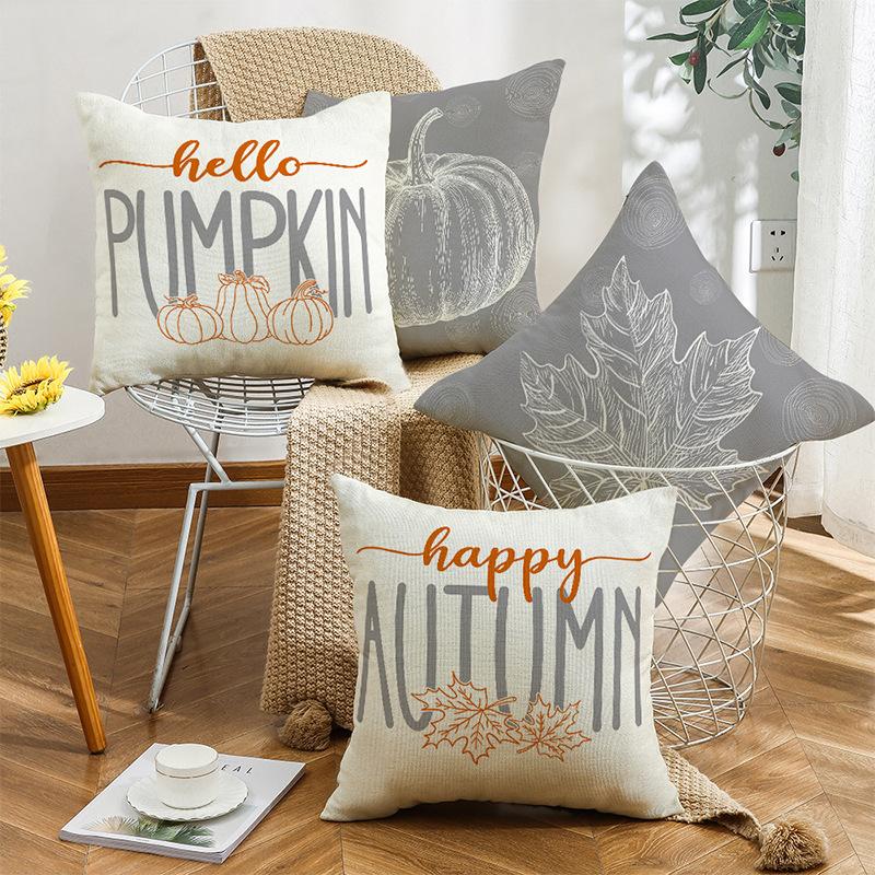 Autumn Nordic Maple Leaf Pillow Sofa Decoration Car Pillow Dormitory Office Lunch Break Square Pillow Case