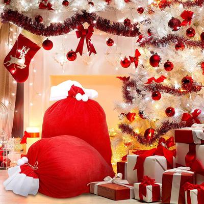 2026 Red Santa Claus Gift Bags Christmas Party Treat Bags Candy And Gift Toy Storage Bags for Holiday Festival Fireplace