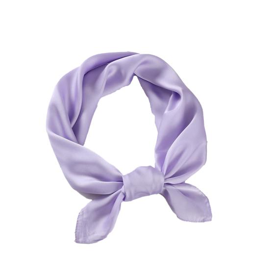 

Женский летний шарф однотонный гладкий шелковистый солнцезащитный квадратной формы украшение на шею защита от УФ-лучей повседневная защита шеи повязка на голову аксессуар для одежды 70cm светло-фиолетовый