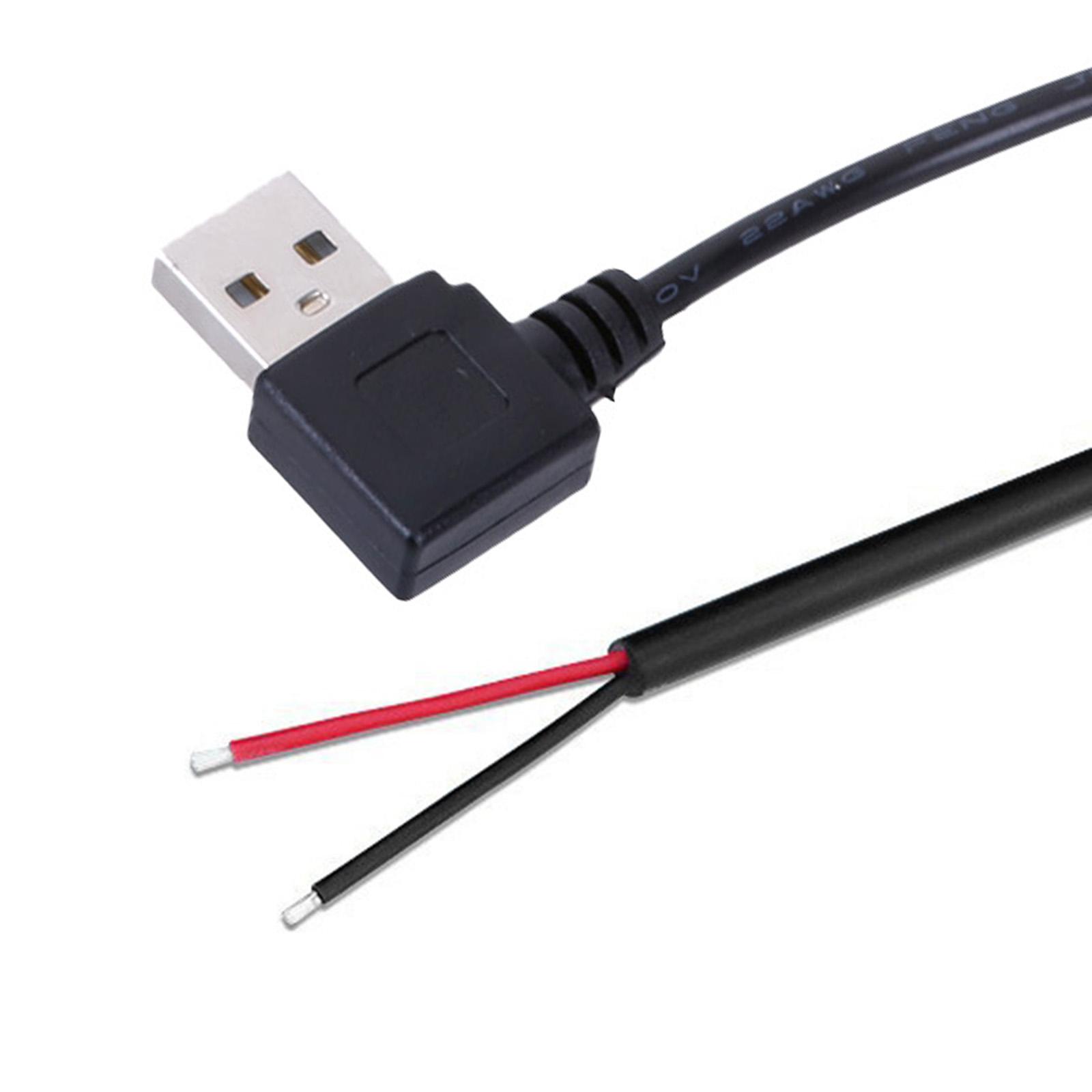 

USB Open End Cable Power Supply Cable for Light Fan Driving Recorder 22AWG USB Male Jack 2 Pin Bare Wire Charging Cord 30CM-B