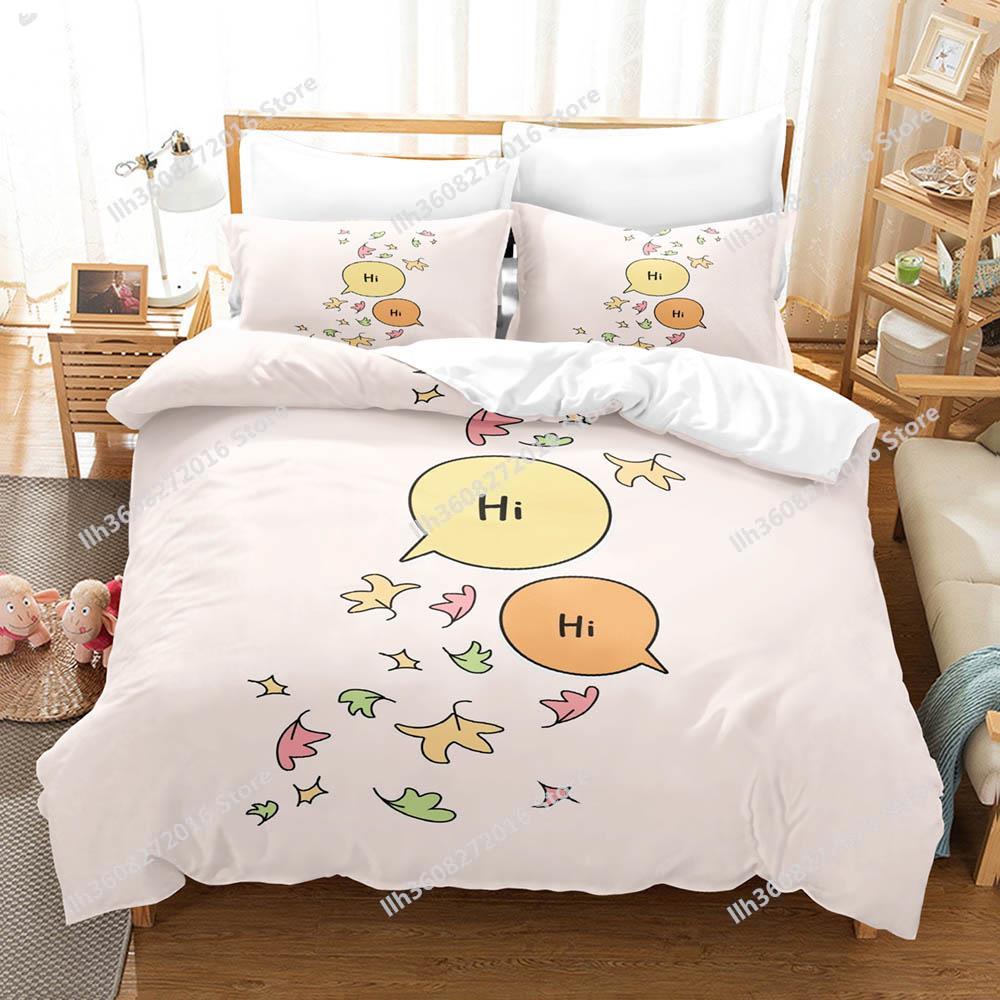 Heartstopper Beddengoedset Eenpersoons Twin Volledig Queen King Size Bedset Volwassene Kind Slaapkamer Dekbedovertrek Sets 3D Print Anime Ahorn Le EU Single(135x200cm)