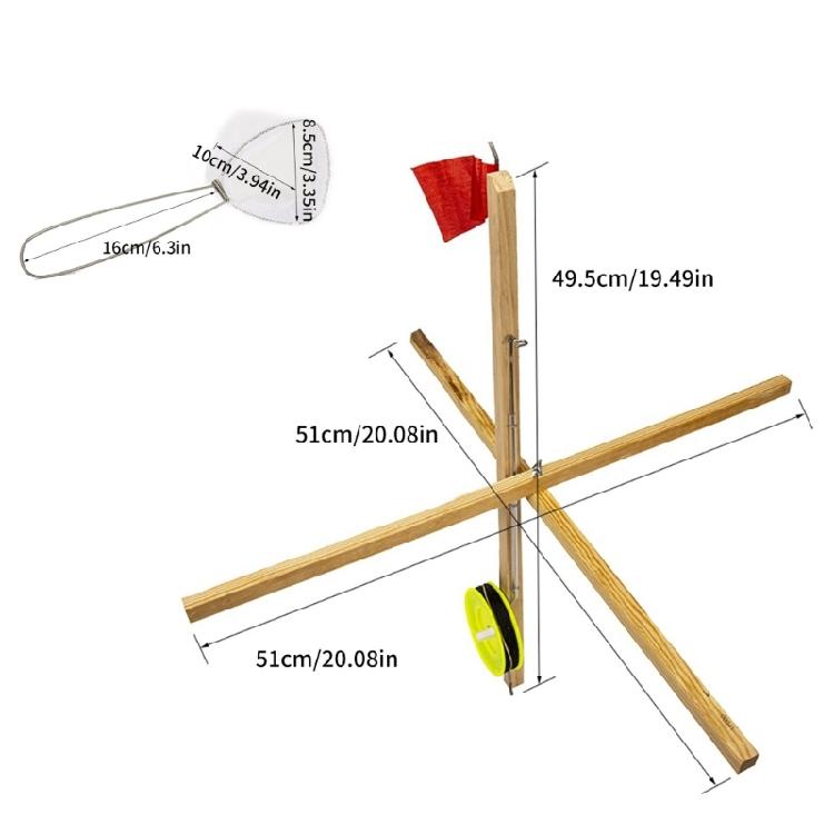 Flexible Wood Constructed Winter Fishing Measure Highlighting Crack Resistant Building And Simple Visual Appeal