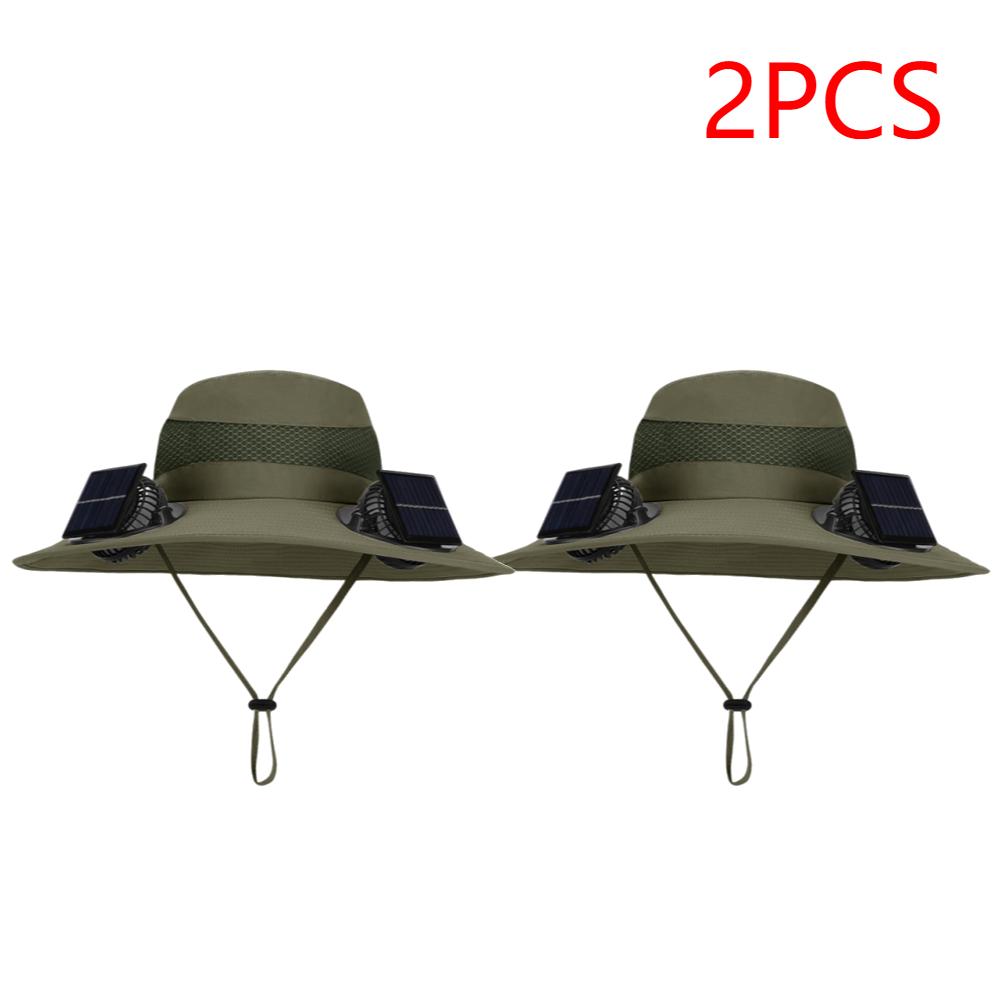 Wide Brim Solar Fan Hat Detachable Solar-Powered Fan UV Resistant Summer Outdoor Hiking Fishing Sun Hat Portable Chargeable Caps