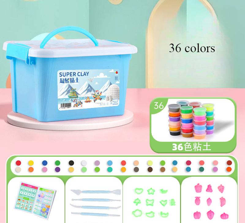 12/24/36Color Children's Ultra Light Clay Handmade DIY Modeling Toys Clay Kits Color Air-dry Super Light Clay with Carving Tools