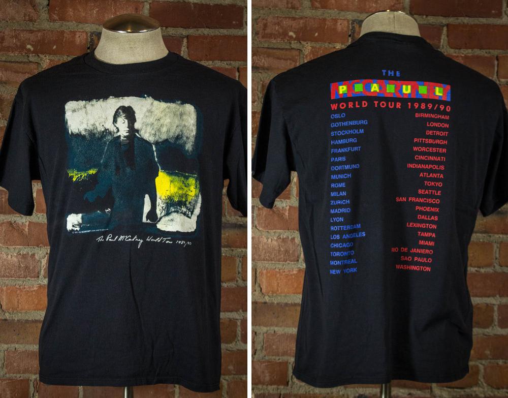 Vintage 1989 Paul McCartney World Tour Black Concert  Unisex Unisex T-Shirt XXL