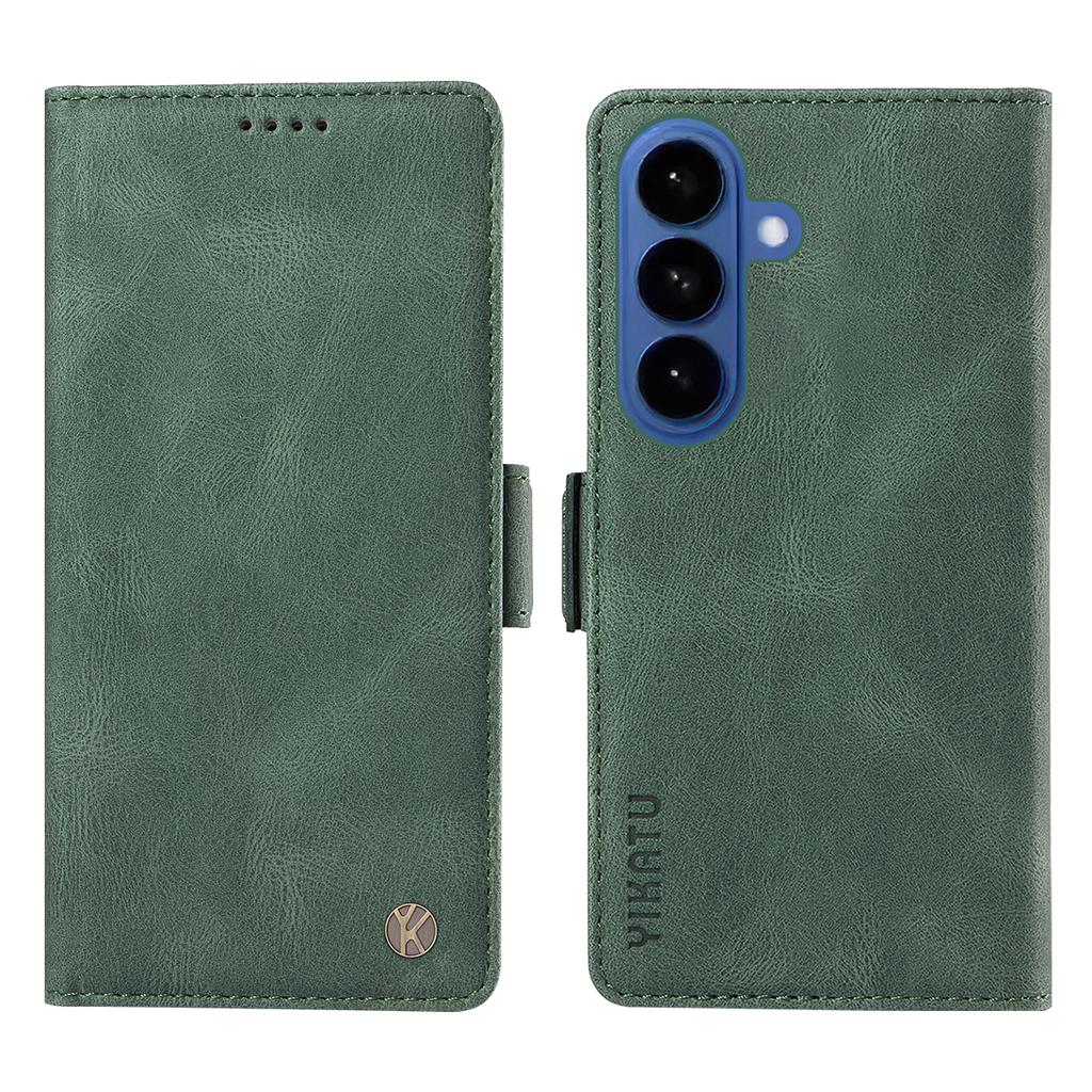 For Samsung Galaxy S26+ Leather Case YIKATU YK-005 Skin-touch Feeling Wallet Phone Cover