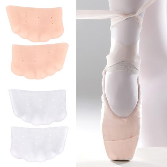 1 Pair Forefoot Pads Breathable Hole Design Ergonomic Curved Fit Soft Elastic Ballet Shoe Protectors Toe Cushion Pads