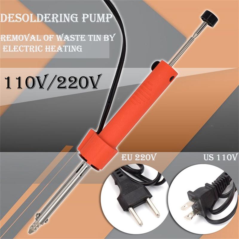Electrothermal Vacuum Solder Sucker 110-220V Eu Us Durable Desoldering Pump Soldering Iron Pen Dual Purpose Repair Tool
