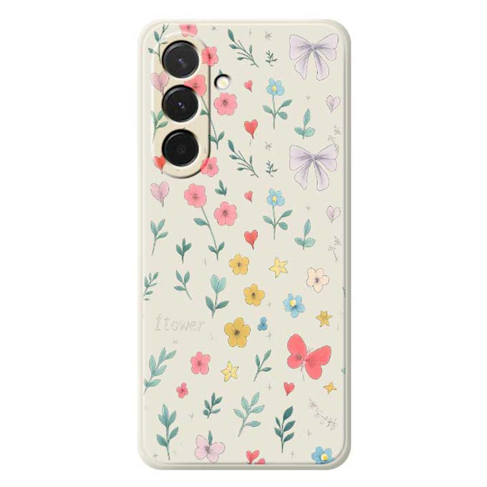 For Samsung Galaxy A36 5G Case Floral Bow Pattern Printing Straight Edge TPU Phone Back Cover