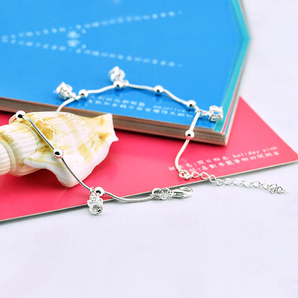 Sommer Mode Krone Fußkettchen Für Frauen Fuß Schmuck 100 %925 Sterling Silber Füße Kette Freundschaft Geschenke Bein Armbänder