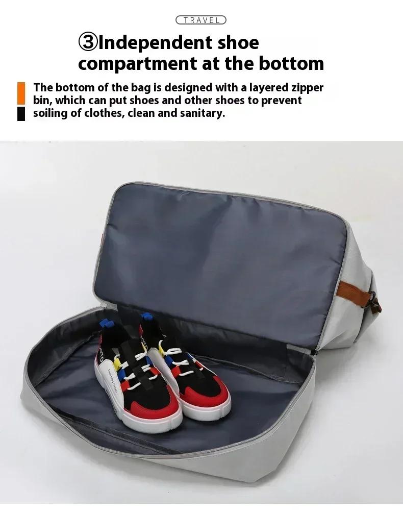 Large Capacity Travel Gym Bag Short-distance Luggage Portable Fitness Bags Shoulder Crossbody Handbags Men's Sports Waterproof B