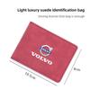 Car Driver License Suede Leather Bag Auto Driving Documents Wallet For Volvo Xc60 Xc90 V40 V60 S60 V50 V90 S80 C40 XC40 V70 XC70