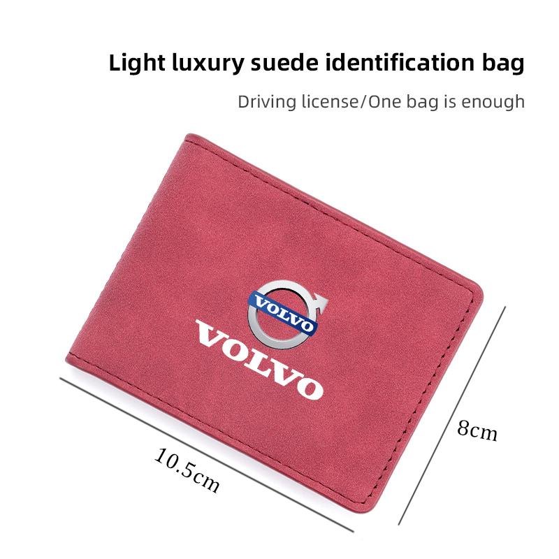 Car Driver License Suede Leather Bag Auto Driving Documents Wallet For Volvo Xc60 Xc90 V40 V60 S60 V50 V90 S80 C40 XC40 V70 XC70