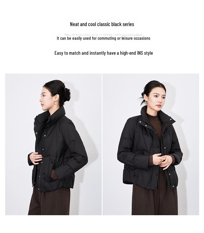 Popular Stand-up Collar 90% White Duck Down Fashion Temperament High-neck Short Down Jacket Women's Winter Jacket