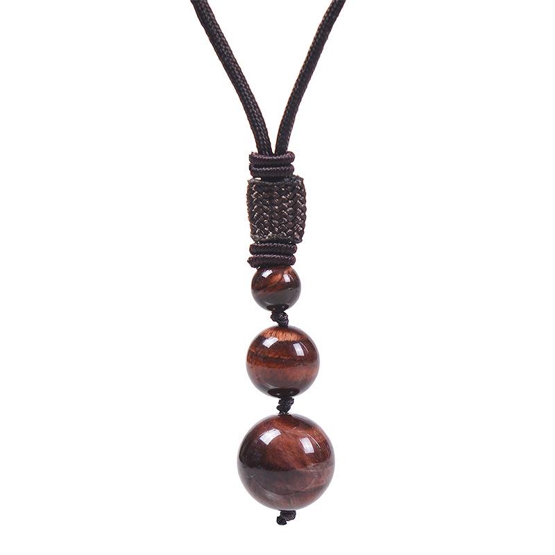 Náhrdelník s přívěskem Tygří oko a Ametystový obsidián, 16MM