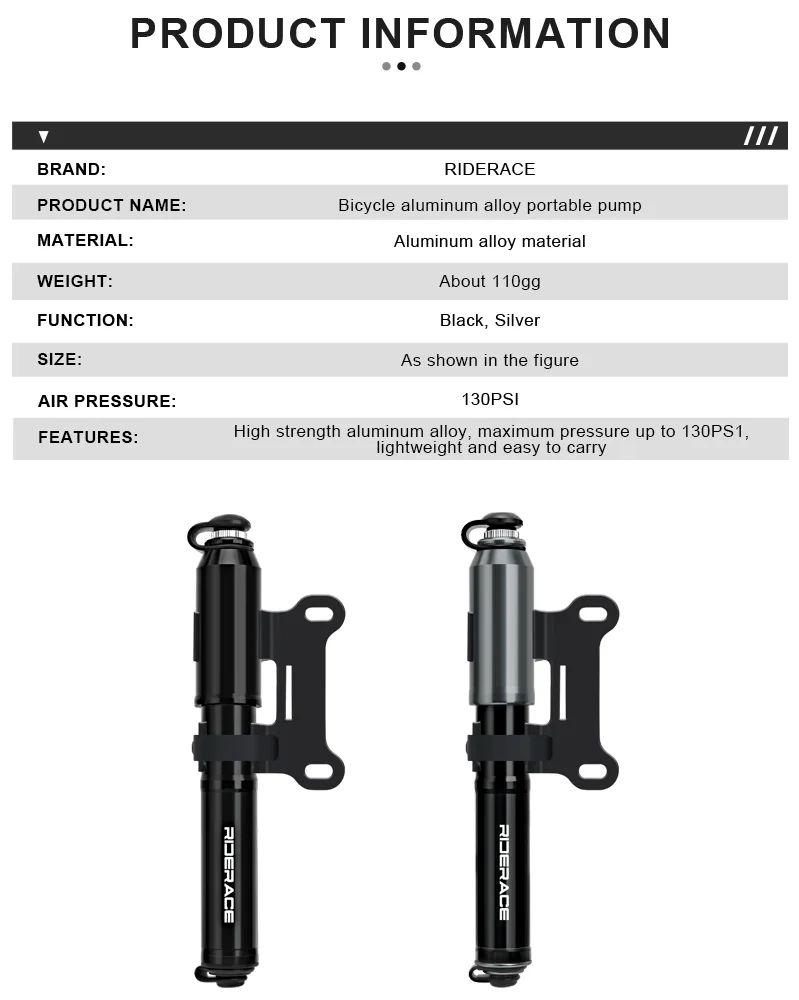 Bike Pump Portable Mini Cycling Hand Air Pump High Pressure Ball Mountain MTB Road Bicycle Tire Inflator Schrader Presta Valve
