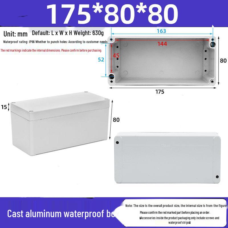 Druckguss-Aluminium Außenverteilerkasten IP65 Wasserdichtes Gehäuse