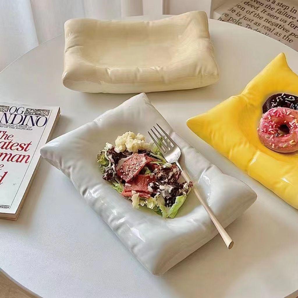 Creative Ceramic Salad Plate – Dessert, Snack, Sushi & Cold Dish Serving Plate