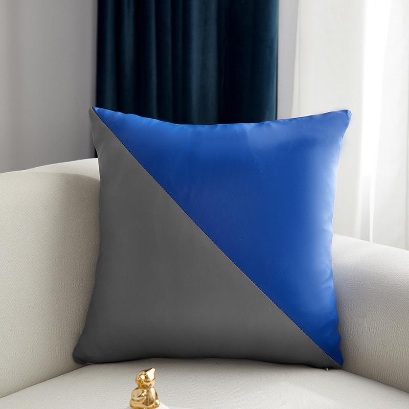 Pillow Cover 18x18 Inch Throw Faux Leather Pillow Covers, Square Modern Pillow Cases, PU Home Decorative Pillow Cushion Cover for Couch Sofa Chair Bed