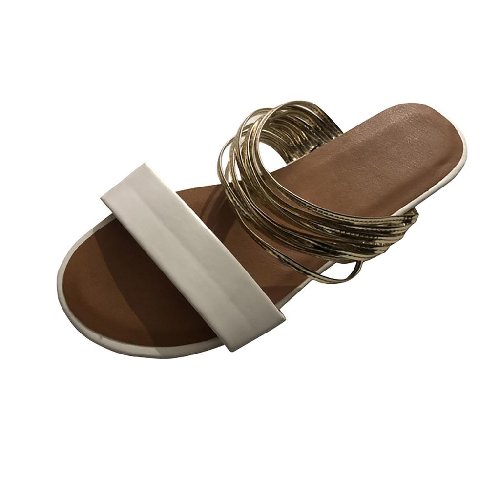 Damen Sandalen mit geschlossener Spitze und Schnürung, bequeme Slipper mit Ledereinsatz, flache Damensandalen