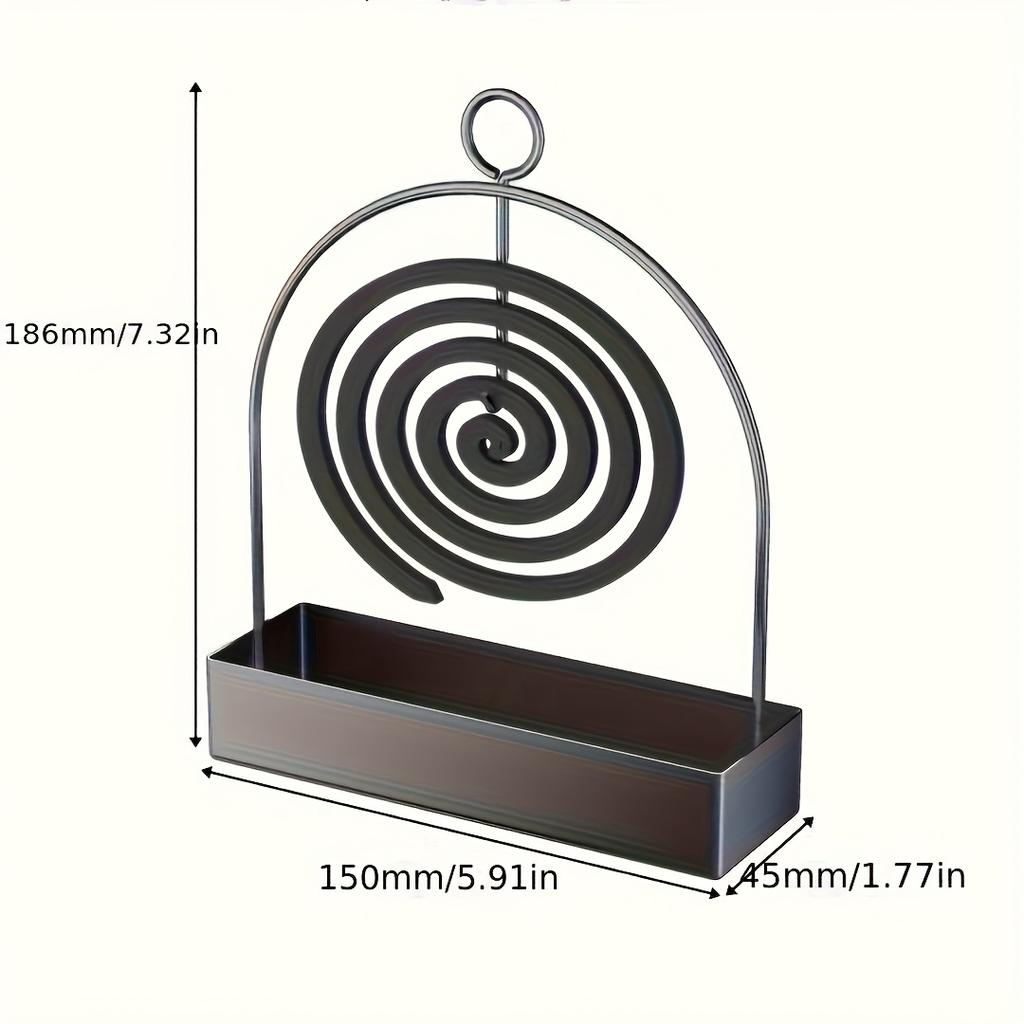 Portable Iron Blowcoil Holder with Handle Fireproof Material Incense Holder For Mosquito & Sandalwood Incense Indoor/Outdoor Use