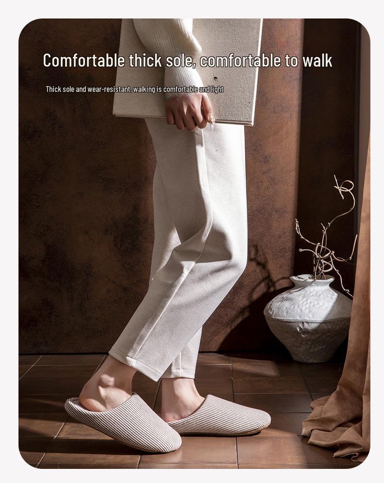 Autumn Cotton Slippers for Men and Women - Soft, Silent, Non-Slip Indoor Shoes for Couples