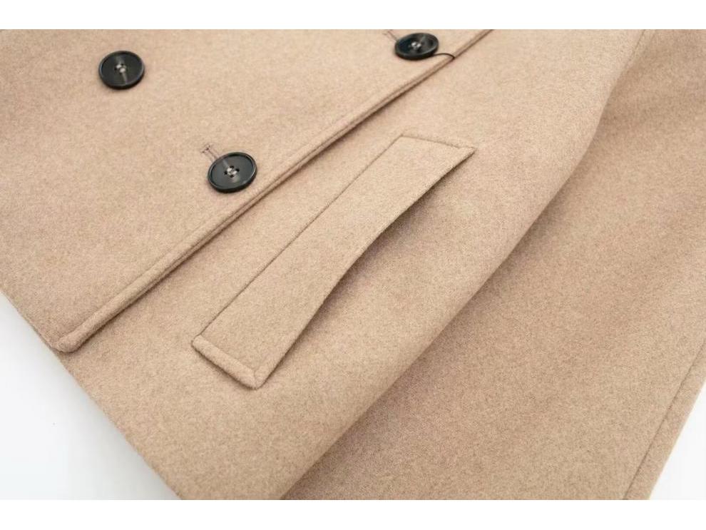 Autumn Women's Street Fashion Double-Breasted Short Woolen Coat