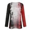 Women's Casual Long Sleeve Pullover Top Halloween Print Round Neck Shirt Lightweight Comfortable Fit for Daily Wear