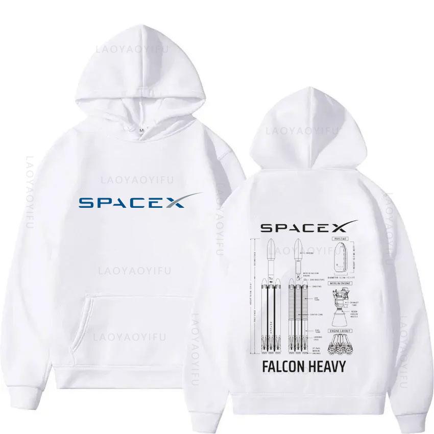SpaceX Starship Blueprint Theme New Hoodies and Sweatshirts Hoody Graphic Men Hoodie Hooded Shirt Y2k Pullovers & Men's Clothing