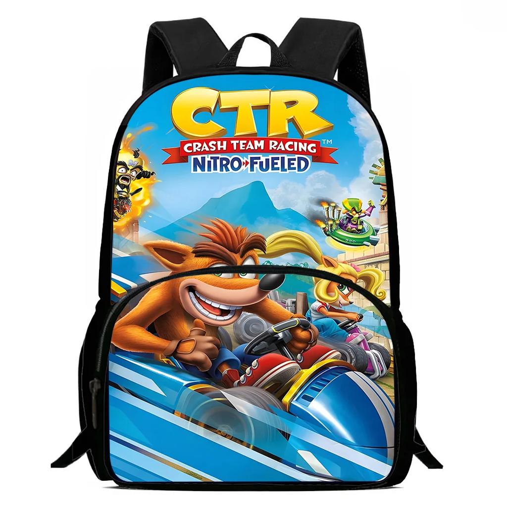 Child Backpacks Cartoon Crashs Bandicoots Shoulder Bag Pencil Case Pupil Large Capacity School Bags For Boys Girls Best Gift