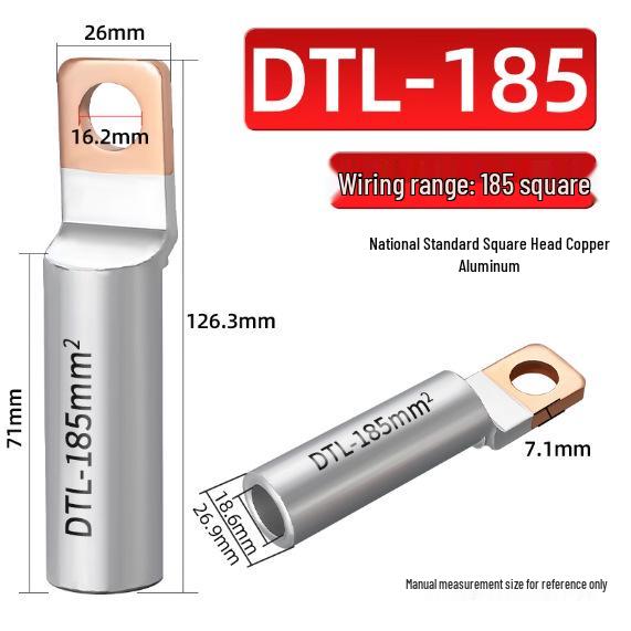 Square Head Copper-Aluminum Terminal Lugs DT L-2 (16-500 sq mm)