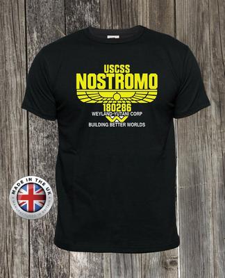 Alien Nostromo T Shirt USCSS Weyland Yutani Black T-shirt,unisex Ladies Fitted