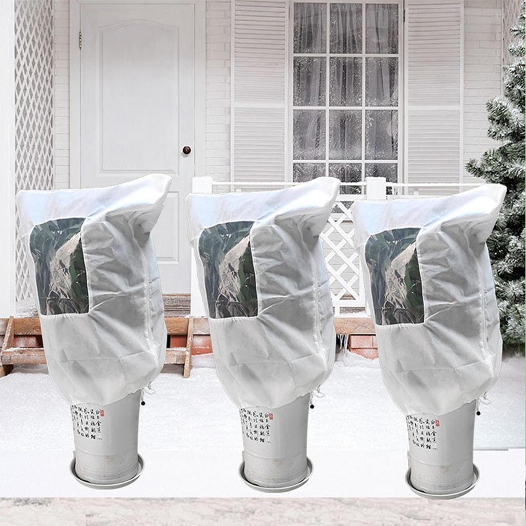 Plant Covers for Winter Frost Cover Plant Protector Bag with Side Zipper Shrubs Blanket Reusable Winter Greenhouse Flower Wrap