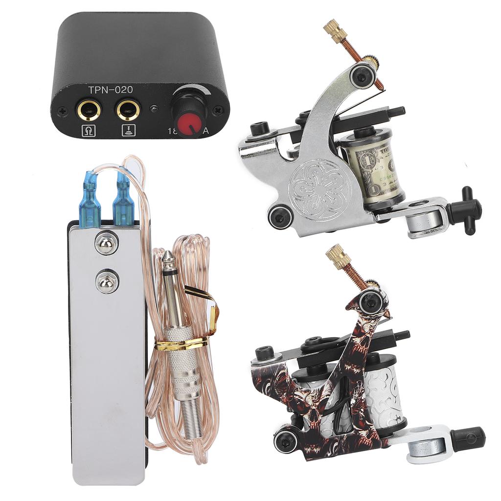 Professional Tattoo Kit Coil Tattoo Machine 3RL 5M1 Tattoo Needle Practice Exercise Skin Set