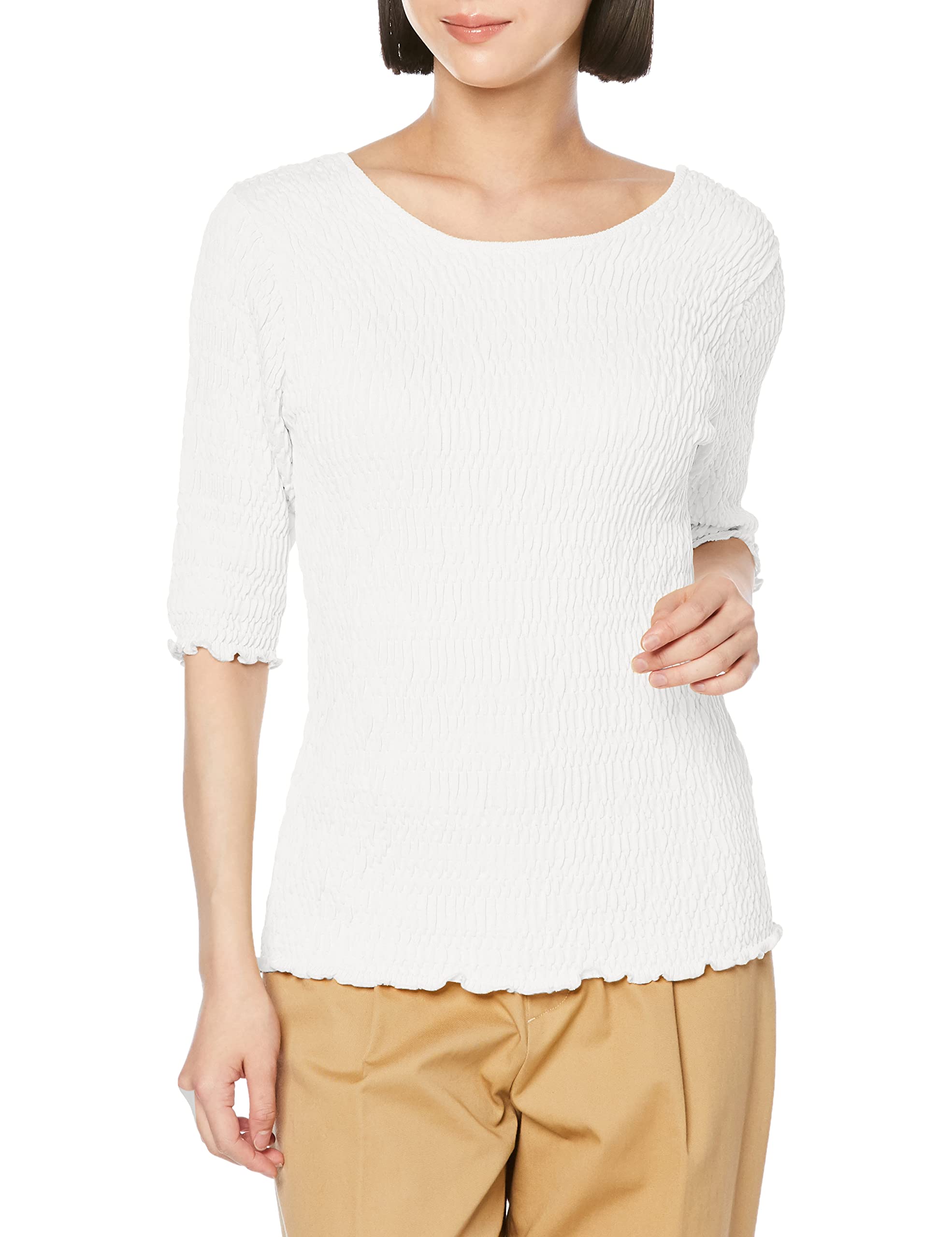 

Shirred knit top [Emi] белый